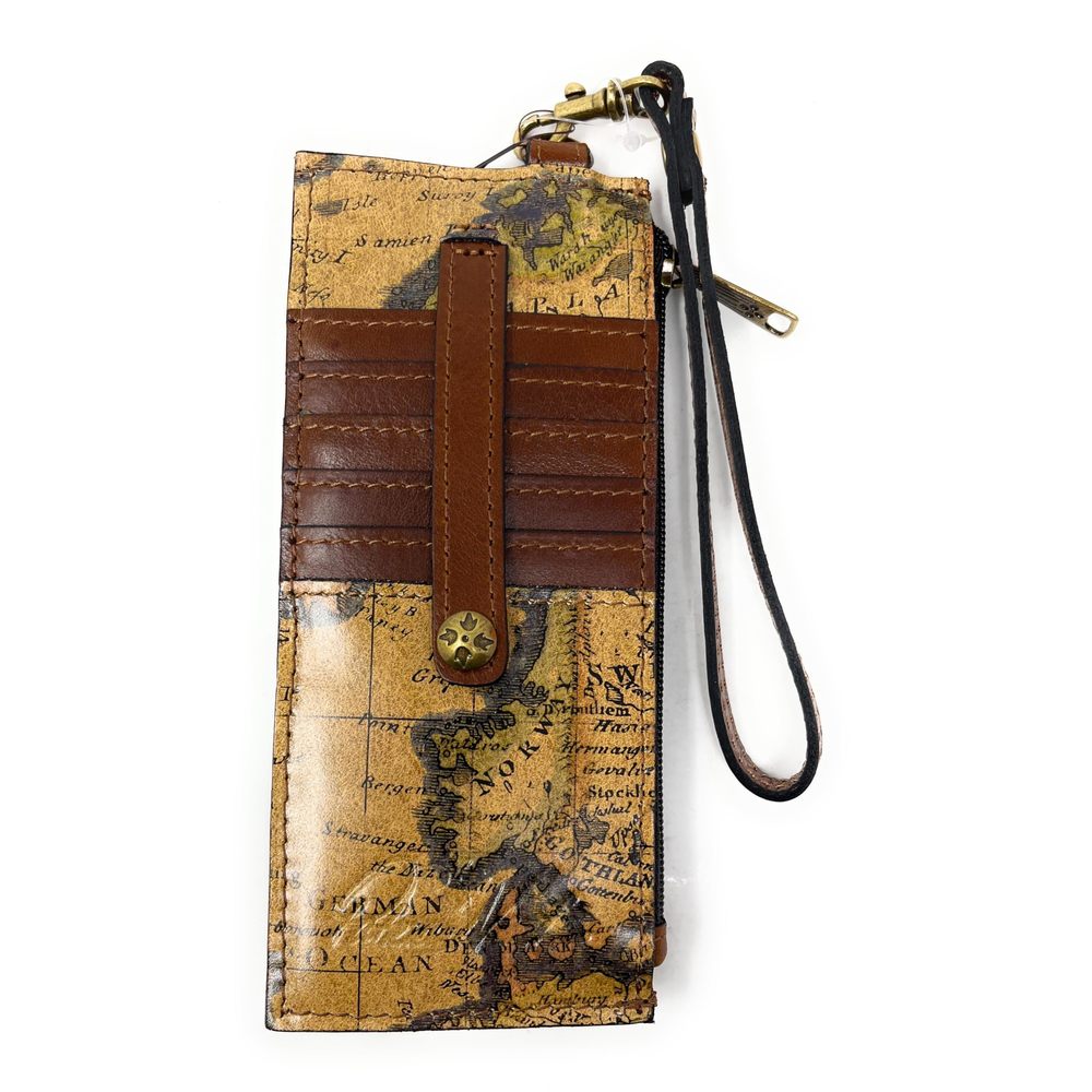 Alanna Leather Wristlet Wallet, European Map :)